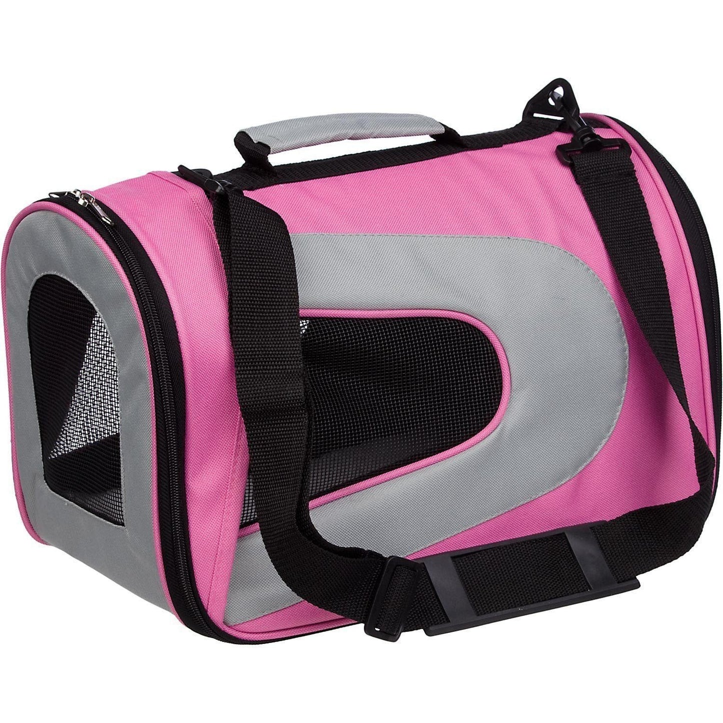 Pet Life Sporty Mesh Airline Approved Zippered Folding Collapsible Travel Pet Dog Carrier