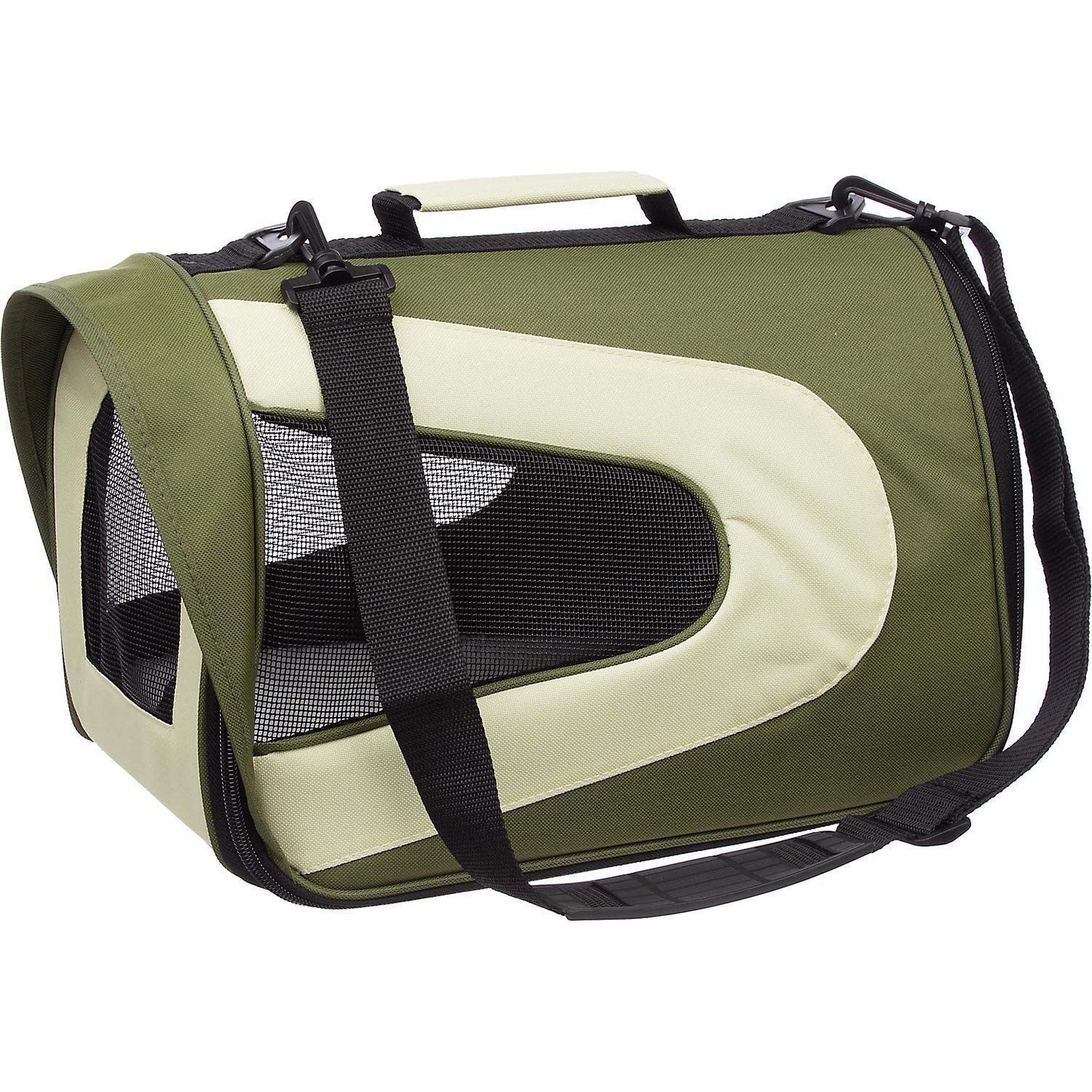 Pet Life Sporty Mesh Airline Approved Zippered Folding Collapsible Travel Pet Dog Carrier