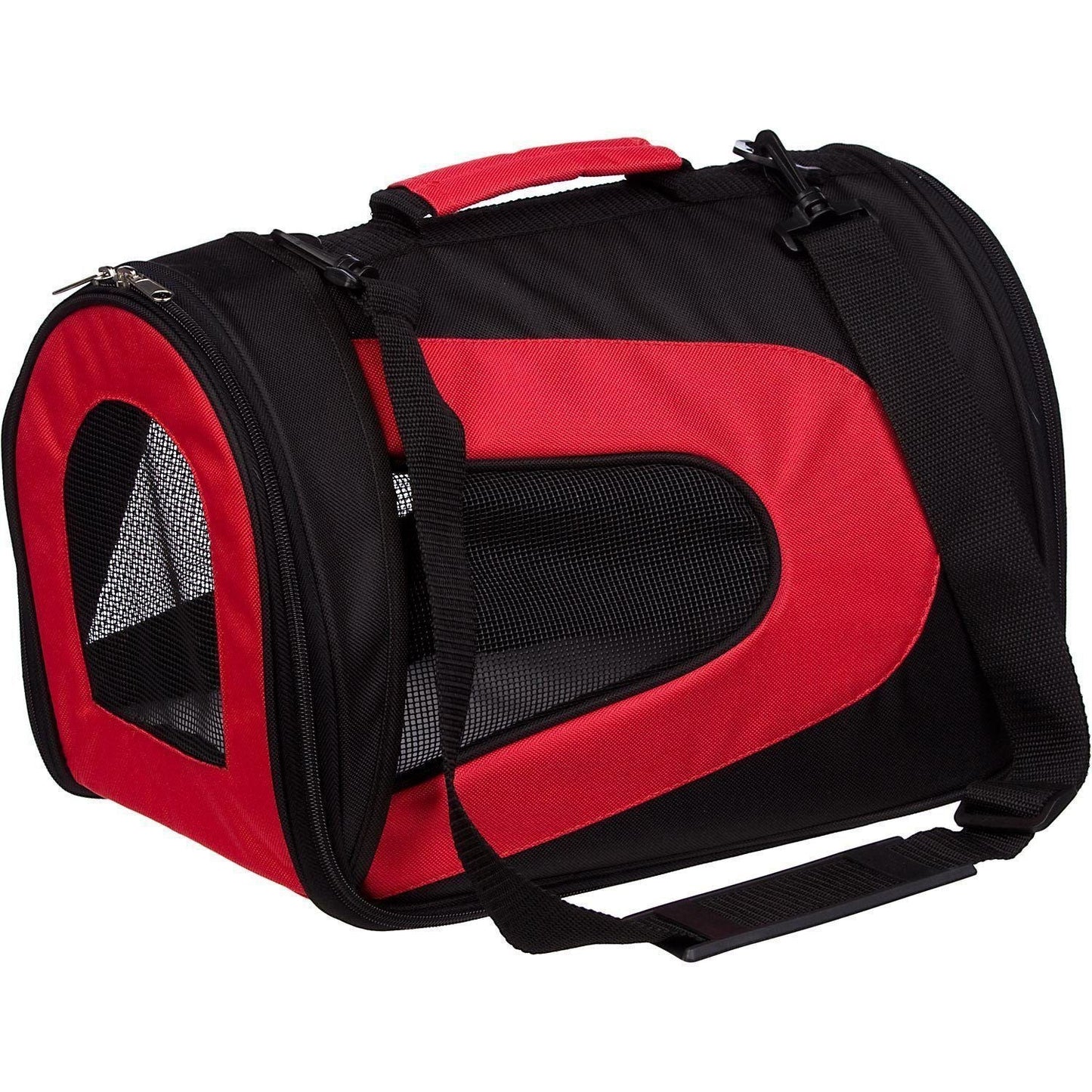 Pet Life Sporty Mesh Airline Approved Zippered Folding Collapsible Travel Pet Dog Carrier