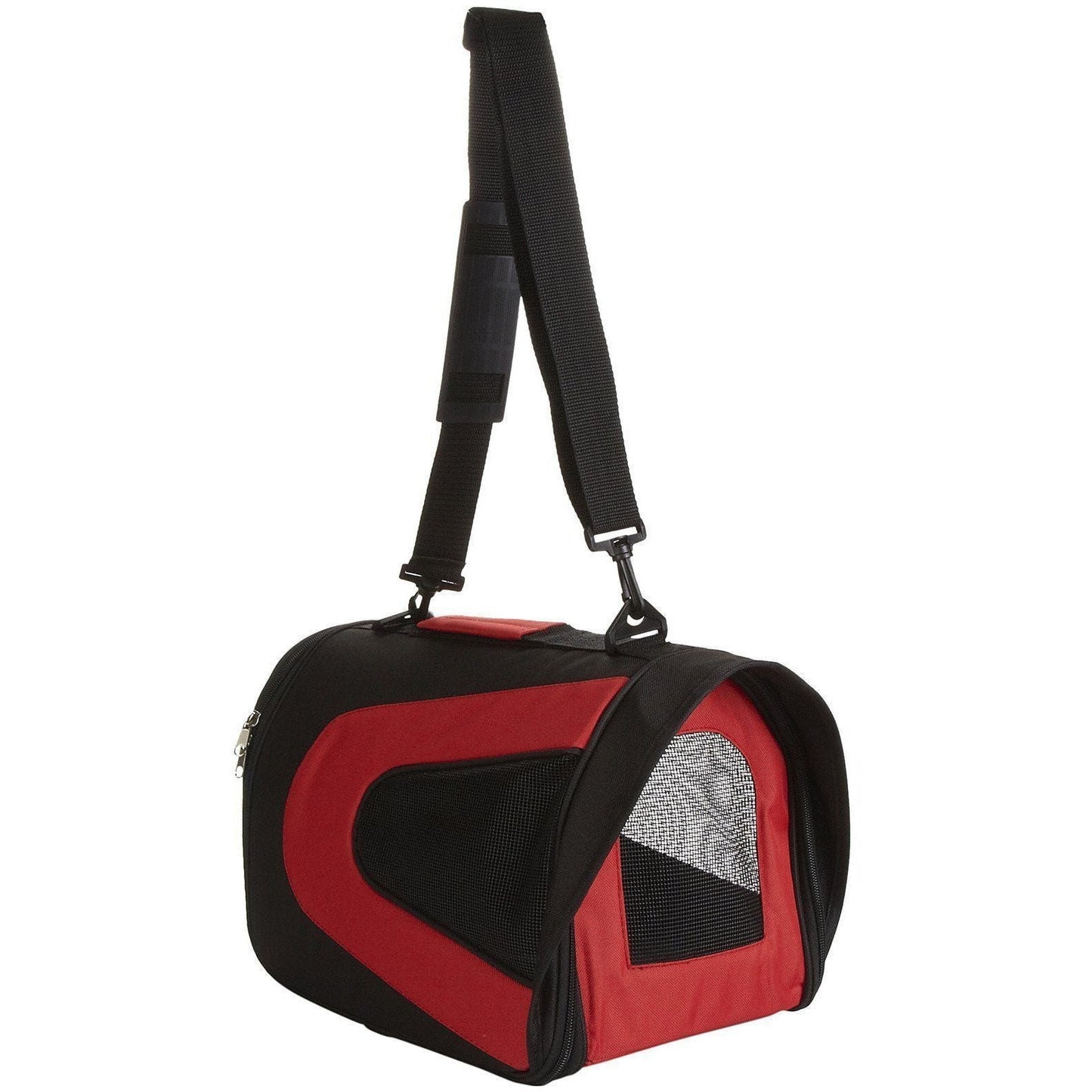 Pet Life Sporty Mesh Airline Approved Zippered Folding Collapsible Travel Pet Dog Carrier