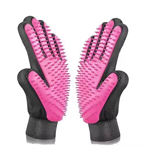 2 PC Pet Cat Dog Hair Removal Brush & Glove Bundle Set