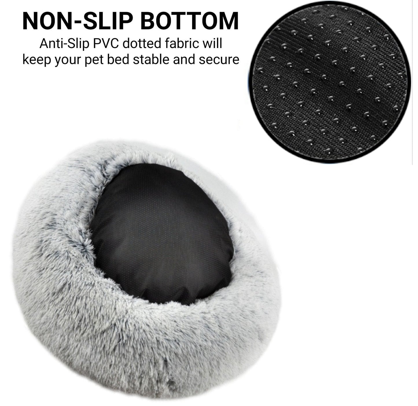 28" Ortho Plush® Pet Bed - Snowflake White Two Tone