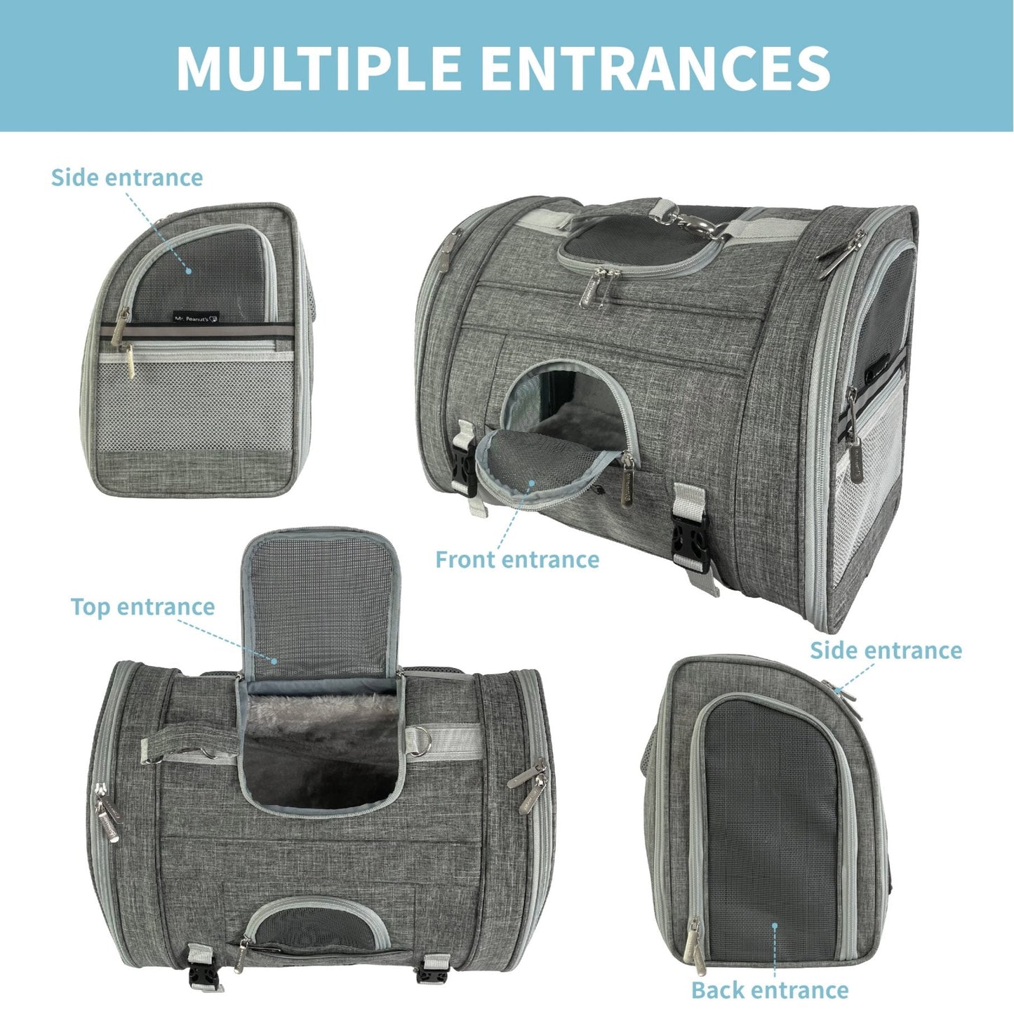 Monterey Series Airline Compliant Horizontal Backpack Pet Carrier