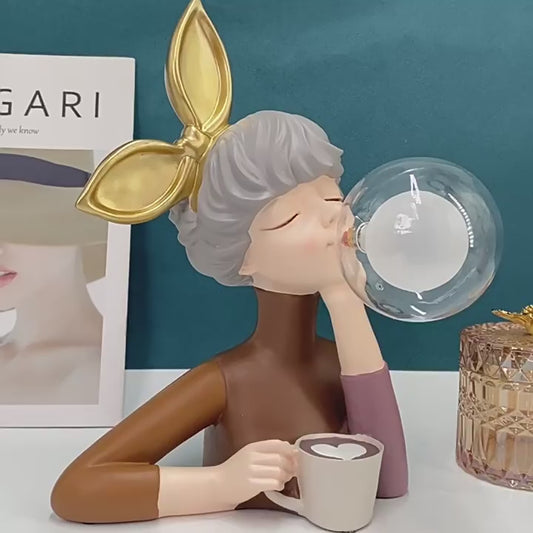 Blowing Bubble Gum Girl Lamp