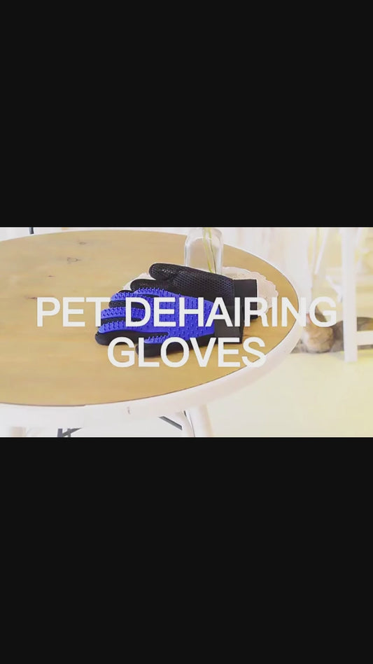 Pet Grooming Glove & Round Brush 2‑Piece Set