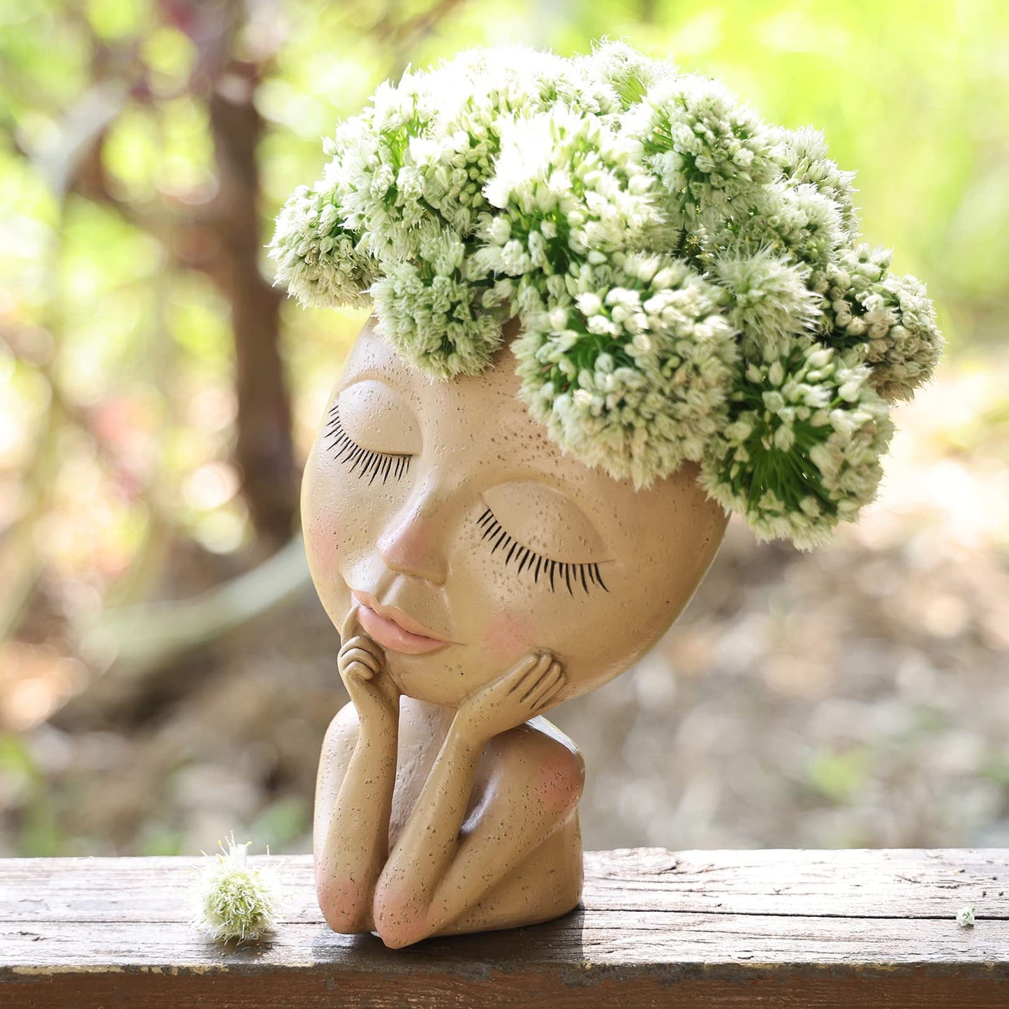 Bonita figura de muñeca para niña, jardineras suculentas, maceta de resina de vinilo